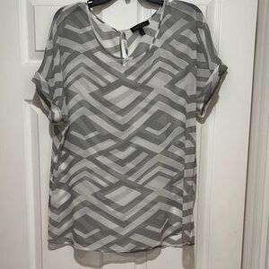 Banana Republic Gray Geometric Blouse